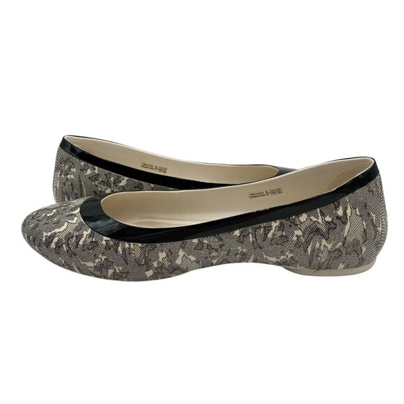 Crocs Lina Ballet Flats Oyster White/Black Print Slip On Women's Size 9 - Picture 8 of 12